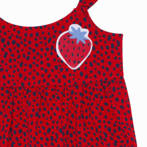 Abito in maglia con stampa rosso dolci  fragole - immagine 4